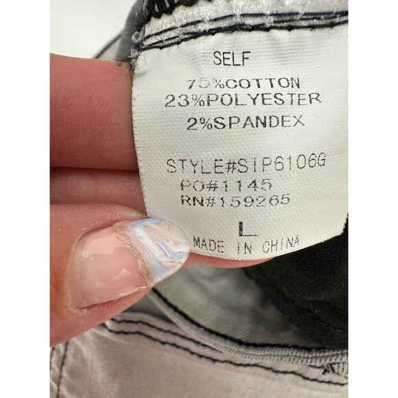 SAINTS & HEARTS Gray Bell Bottom Raw Hem Jeans Denim Size Large Tall 30"x 36" - Picture 10 of 11